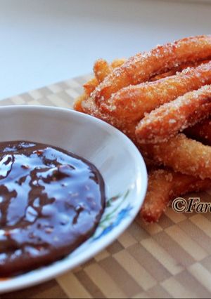 Foto resep Mini Churros with Chocolate Dipping Sauce