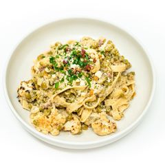 A picture of Pancetta, Split Peas and Cauliflower Tagliatelle.