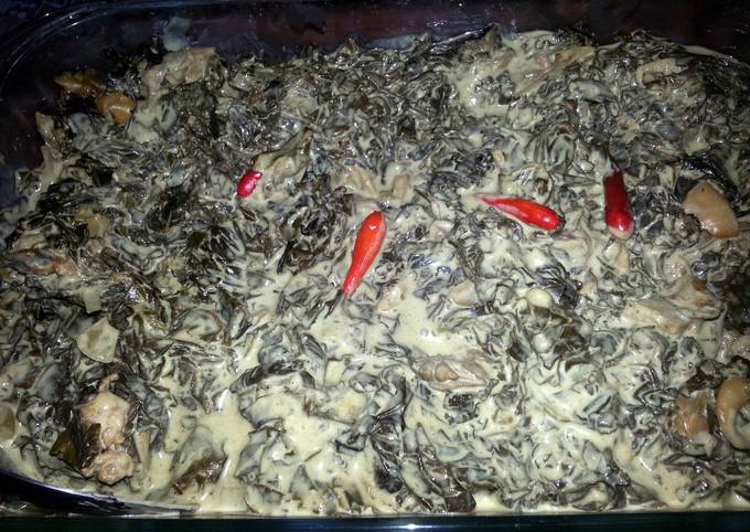 How to Make Eric Ripert spicy tuna laing / taro leaves in coconut milk