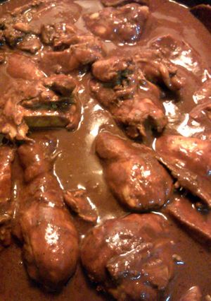 A picture of mole poblano.