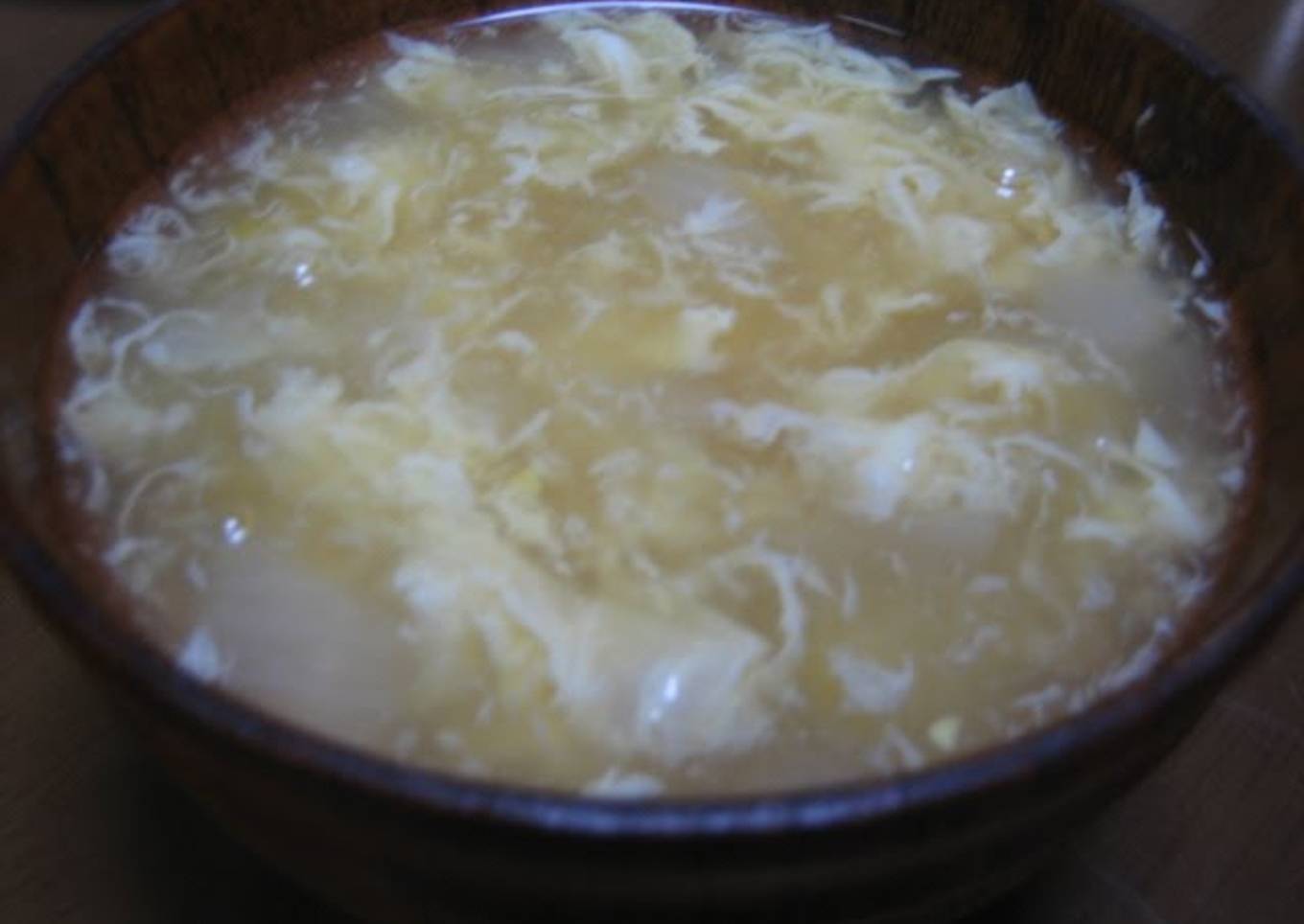 Fluffy Egg Drop Soup with Corn & Onion