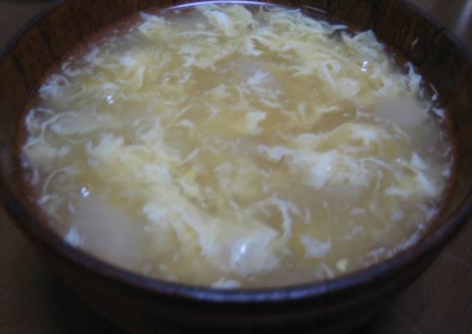 Recipe of Super Quick Homemade Fluffy Egg Drop Soup with Corn &amp; Onion