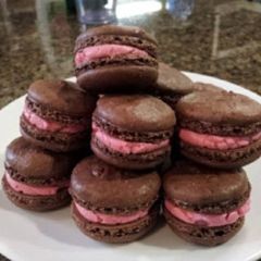 A picture of French Chocolate Macarons.