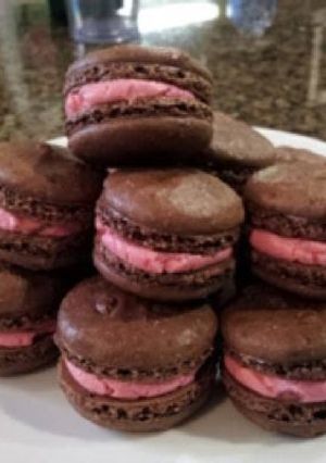 A picture of French Chocolate Macarons.