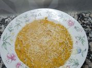 Una foto de crema de boniato y calabacin