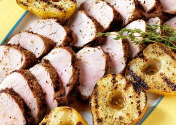 Popular Recipe Mustard Crusted Pork Tenderloins with Grilled Pears Yummy