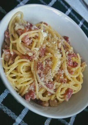 A picture of Bacon Carbonara.