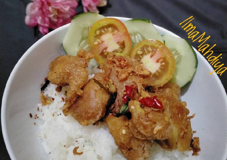 Resep 67. Rice Bowl Ayam Popcorn Gr Bawang, Enak Banget