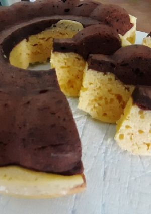 Foto resep Bolu Kukus Tape Lapis Coklat Tanpa Mixer