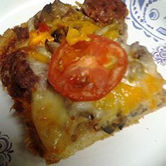 A picture of Cornbread pizza.