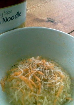 A picture of Campbell's Chicken and Rice - with CHEESE.