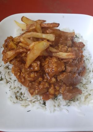 Sárgaborsós hús (Khoreshte gheymeh recept fotója