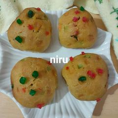 A picture of Tutti-frutti Sweet Bun (No yeast, No Oven).