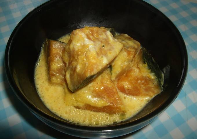 Recipe of Homemade Comforting! Kabocha Squash Simmered In Milk With Shio-Koji Salt Cured Rice Malt