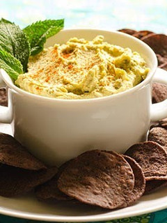 A picture of Basil Flavored Hummus.