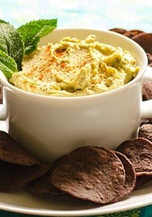 A picture of Basil Flavored Hummus.