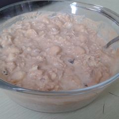 A picture of Tori's diet dessert - overnight oatmeal.