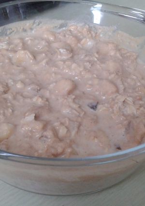 A picture of Tori's diet dessert - overnight oatmeal.