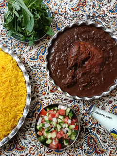 عکسی از دستور خورشت کدو حلوایی با مرغ