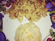 A picture of beef stroganoff with mushrooms