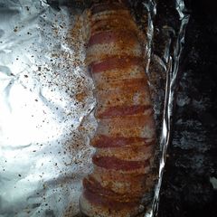 A picture of Adam's grilled stuffed pork loin.