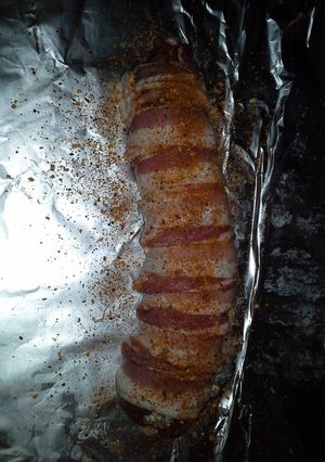 A picture of Adam's grilled stuffed pork loin.