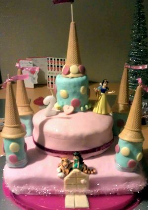 A picture of princess castle cake.
