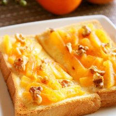 A picture of Sweetened Persimmon and Walnut Spread on Toast.