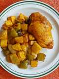 Chicken with Potatoes and Bell Pepper in the Air Fryer