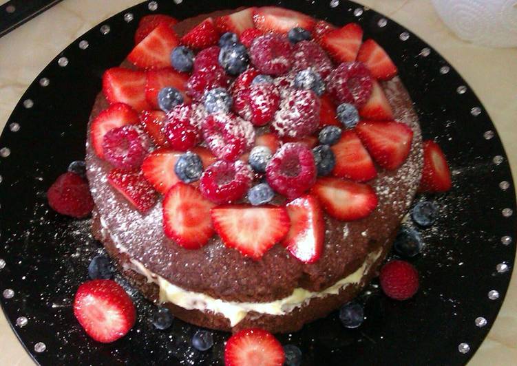 Recipe of Ultimate Red Velvet Cake with fruit