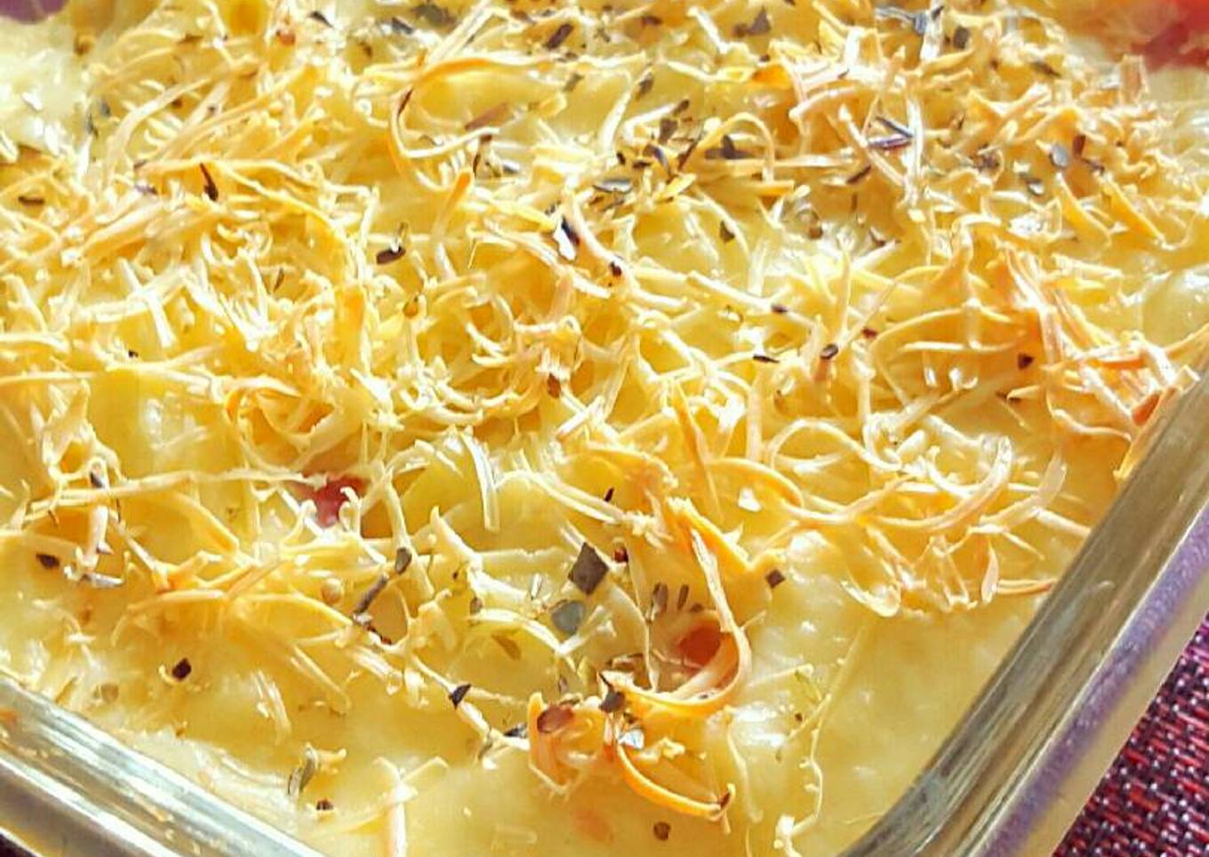 Macaroni schootel panggang super cheesy