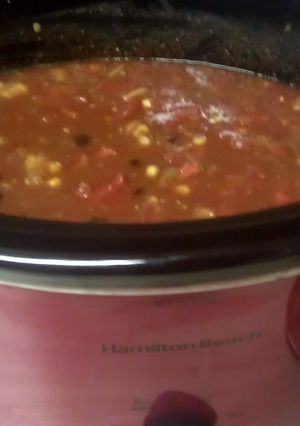 A picture of Kristas vegetarian chilli.