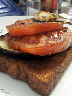 A picture of Eggplant toast.
