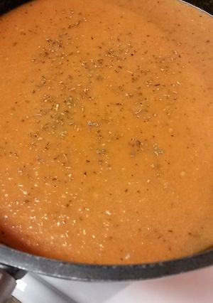 A picture of Roasted Garden Vegetable Soup.
