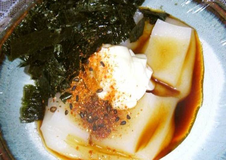 Recipe: Yummy Use the Microwave on New Years to Make Easy Just-Pounded
Style Mochi With Mayonnaise and Shichimi Pepper
