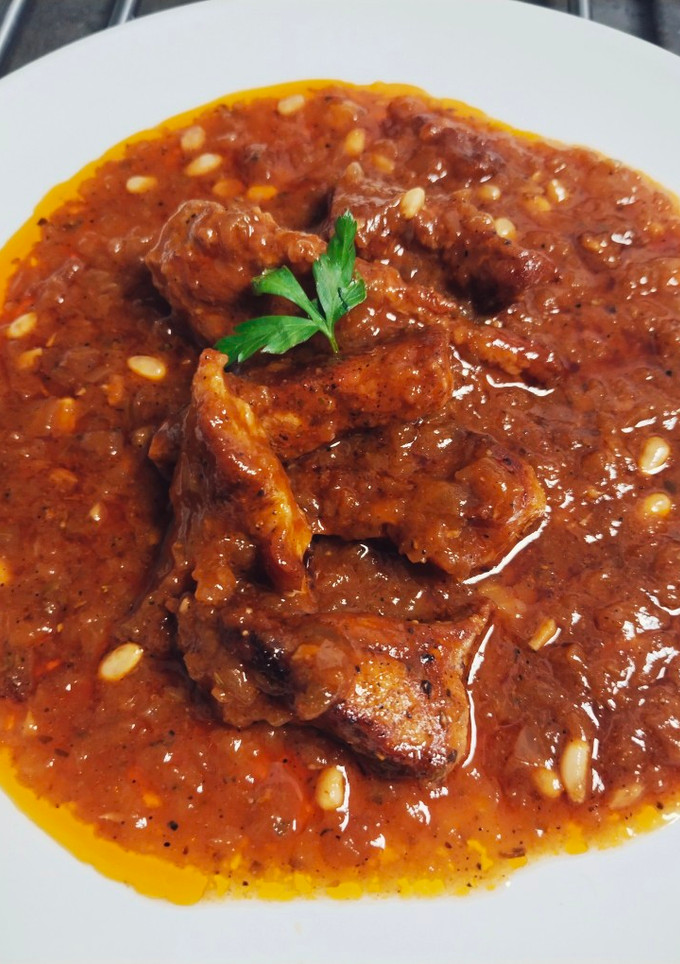 Una foto de Secreto de cerdo en salsa