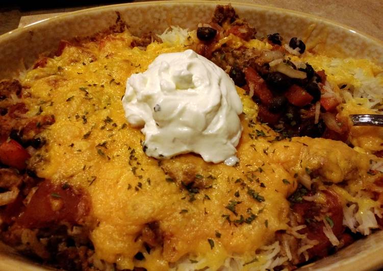 Rice and bean casserole with turkey