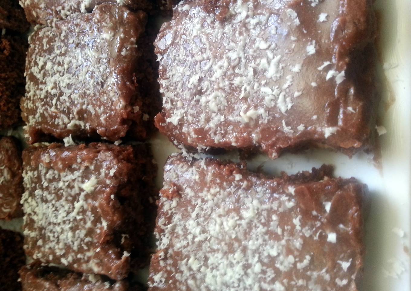 White Chocolate Brownies with Orange Chocolate Icing