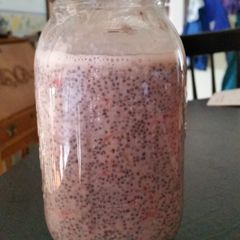 A picture of Banana strawberry chia pudding.
