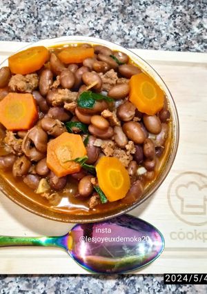Une photo de Haricots barangeoinnier aux carottes et viande hachée