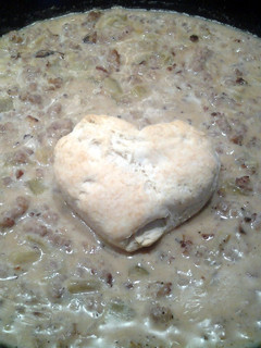 A picture of Hj's Green Chili Sausage Gravy.