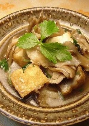 A picture of Simmered Maitake and Atsuage.