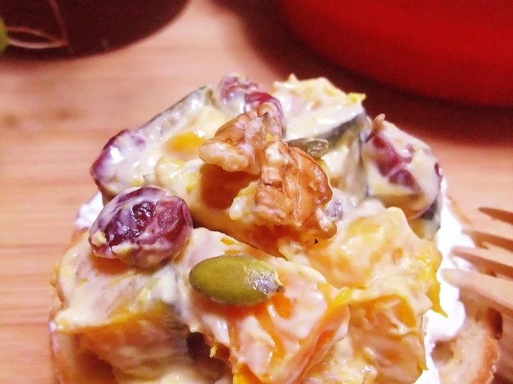 Easy Steps Prepare Recipes Kabocha Squash Salad with Dried Fruit and Nuts the Awesome  Tasty.