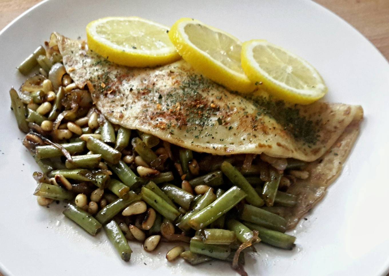 Sig's Beans with Onions and Pine Nuts