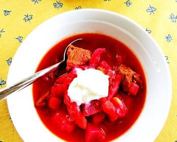 Ultimate Making Recipe Delistyle Borscht Soup with Beans and Beetroot Home Style