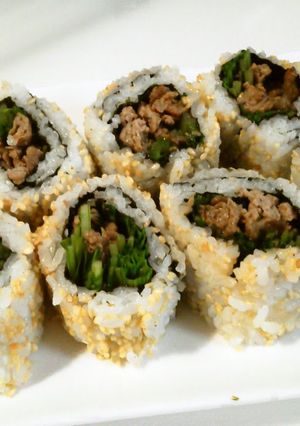 A picture of Yakiniku California Rolls.