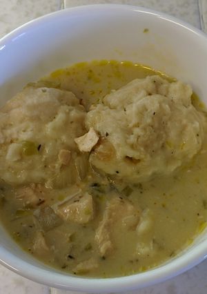 A picture of BLaM-O! Pressure Cooked Chicken & Dumplings.