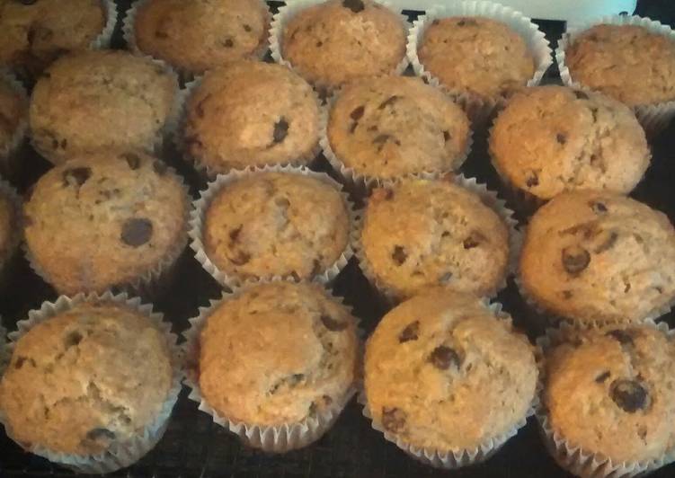 Recipe of Speedy Best Banana chocolate chip muffins