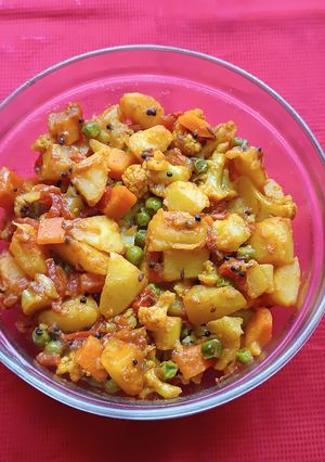 A picture of Mixed vegetables Subji.