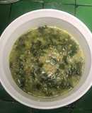 Sopa de arroz con acelgas